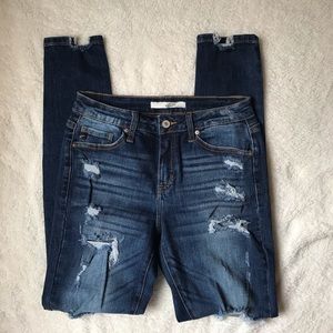Kancan Distressed Girlfriend Jeans